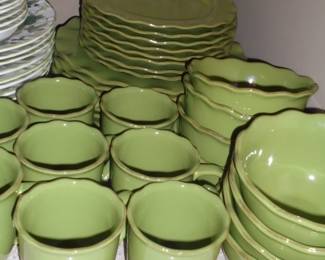 4 complete sets  Green Gallery dishes
