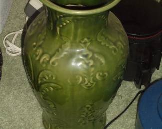 Tall green vase