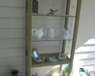 Matching green wicker 7' tall shelf