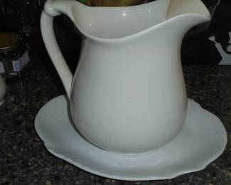 Vintage white ironstone pitcher