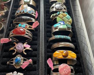Lots of cuff bracelets including Jay King