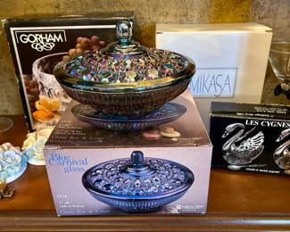 Gorham, Mikasa & Beautiful Carnival Glass still in boxes