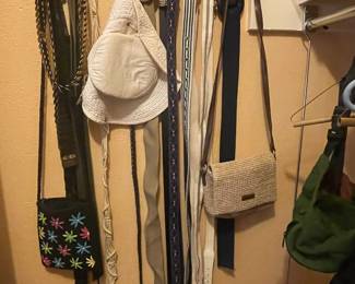 Women's purses and belts.