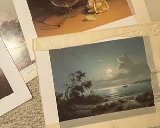 Many unframed beautiful prints.
