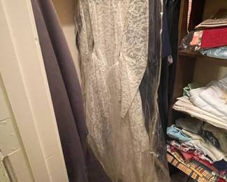 Woman's vintage wedding gown