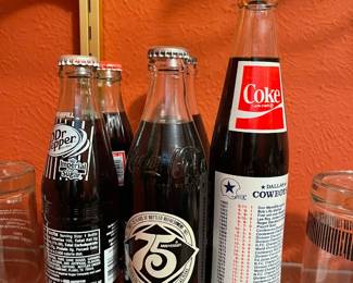 Vintage collectable Dallas Cowboys Coca-Cola bottles