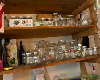 Dozens of Ball canning jars