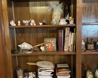 Vintage books and figurines.