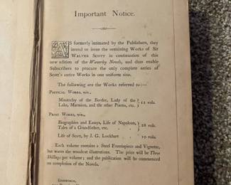 Vintage books Sir Walter Scott, Edinborough 1860
