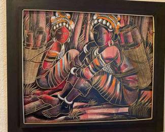 Manoon Tumsri Thai Painting on Hand Carved Masonite