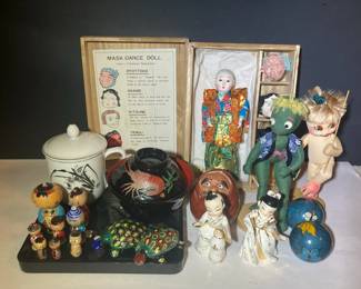 Japanese Mask Dancer Doll Frog Like Kappa Dolls Kokeshi Dolls More