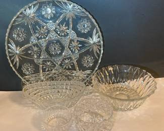 Leaded Crystal Bowls And Plate