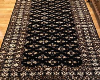 4x6 Black and Tan Bokhara Rug Hand Knotted and Dyed