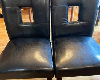 7 Cort Black Leather Chairs