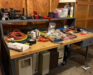 Large Industrial Work Bench Includes All Items Except Computers