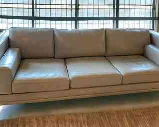 Stone Creek Classics by Moroni Modern Grey Leather Sofa with Chrome Base