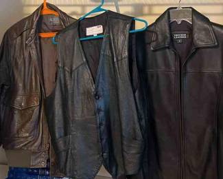 Bomber Style Leather Jackets And Vest