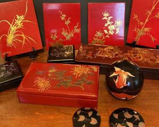 Lacquer Ware Wall Art And Bembo Lacquer Boxes More