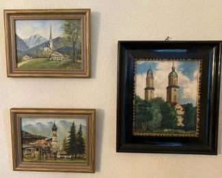 Vintage 1940s Bavarian Landscape Paintings