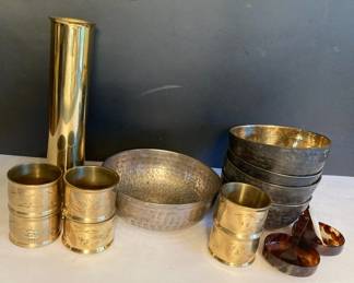 Brass Napkin Rings And Bowls Plastic Tortoise Salt Cellars and More