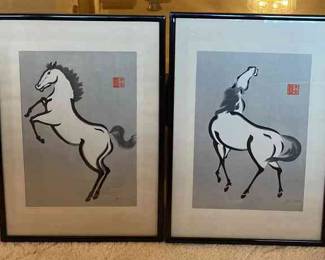 Aoyama Seizan Wood Block Prints Zen Horses