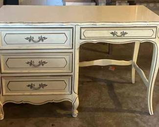 Vintage Yellow with Gold Trim Desk