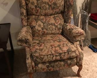 Recliner wingback chair.