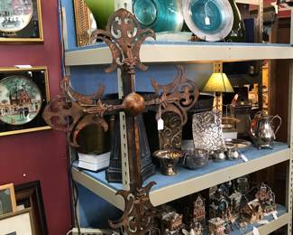 Nice metal ware decor, Seasonal Village, Larger mirror
