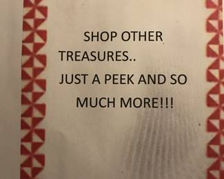 Items from this point forward are not included in Sack Sale.