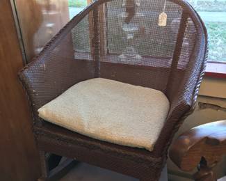 Childs wicker rocking chair - good condition
