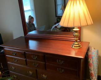 #36	"Kling" - Dresser - 10 drawers with square mirror. 56x21x33 (mirror:45x35)	 $175.00 
