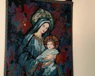 #19	Mary holding Baby Jesus Tapestry - 26x37	 $75.00 
