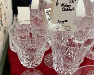 #172	Waterford Lismore 7.1/4 tall set of 6 water glasses	 $100.00 
