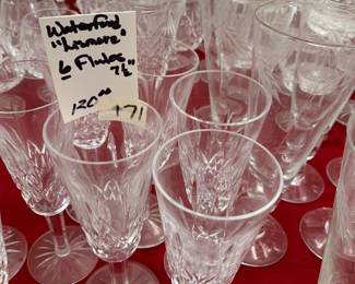 #171	Waterford Lismore set of 6 flutes 7.5 tall	 $120.00 
