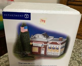 #143	dept 56 snow village village legion hall set of 2 piece in box 	 $30.00 
