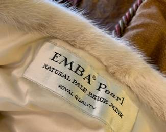 #54	Blonde Mink Stole "EMBA Pearl , Natural Pale" -  "Bacha Furs" S/M	 $50.00 

