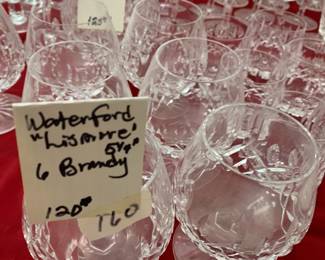 #160	waterford lismore 5 1/4 6 brandy glasses	 $120.00 
