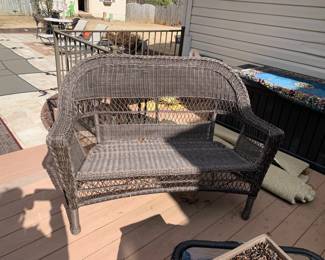 #69	as is  wear Wicker Love Seat 52" long	 $75.00 
