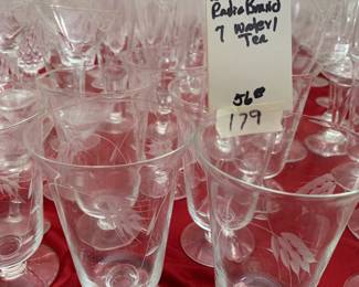 #184	crystal	RFGZ radio brand 7 tea glasses 	 $56.00 			

