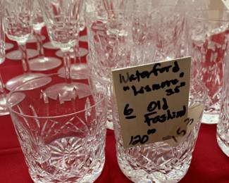 #153	waterfore lismore 3.5 inch set of 6 old fashion glasses	 $120.00 
