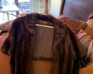 #55	"Bamberger's Furs" - Chocolate Brown Mink Stole S/M	 $50.00 
