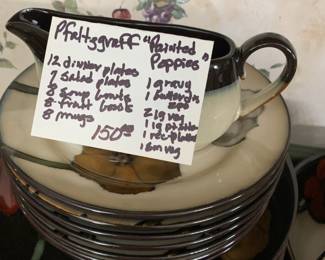 #207	Pfaltzgraff "Painted Poppies" set of China - as listed	 $150.00 

