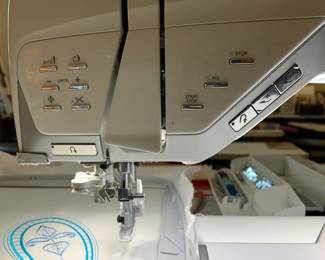 #198	Husqvarna Viking Designer Epic Sewing and Embroidery Machine w/all included Attachments including the largest hoop on the market approx 10x14 with User manuals, Extra feet, extra hoops , walking foot, bobbins, cords and much more.  In excellent condition and working order.  	 $3,000.00 
