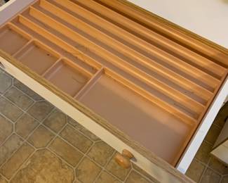 #64	6 Drawer Laminate White Cabinet w/inserts 26x19.5x29.5	 $100.00 
