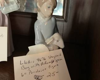 #116	Lladro 4676 Shepard boy with a lamld spain6 inch Purcelain Figure	 $25.00 
