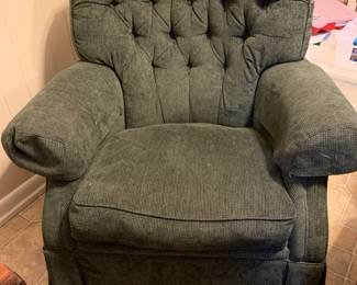 #3	lazy boy green fabric swivel rocker 	 $75.00 
