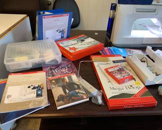 #198	Husqvarna Viking Designer Epic Sewing and Embroidery Machine w/all included Attachments including the largest hoop on the market approx 10x14 with User manuals, Extra feet, extra hoops , walking foot, bobbins, cords and much more.  In excellent condition and working order.  	 $3,000.00 
