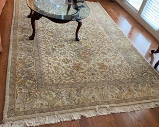 #20	Hand Knotted Rug - Tan, Blue, Pink, Mustard 6x9	 $175.00 
