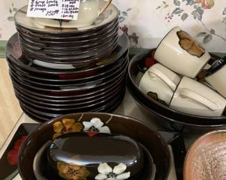 #207	Pfaltzgraff "Painted Poppies" set of China - as listed	 $150.00 
