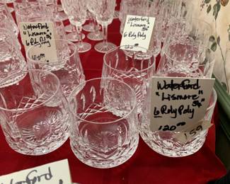 #159	waterford lismore 3 3/4 inch 6 roly poly glasses set of 6	 $120.00 
